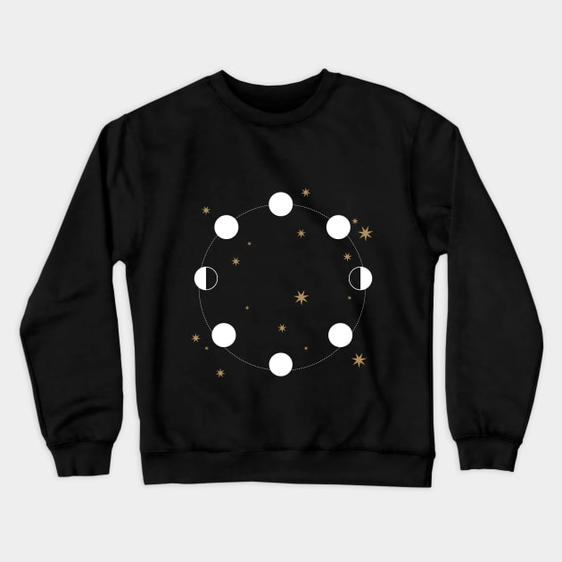 Moon phases cycle light Crewneck Sweatshirt by CameltStudio